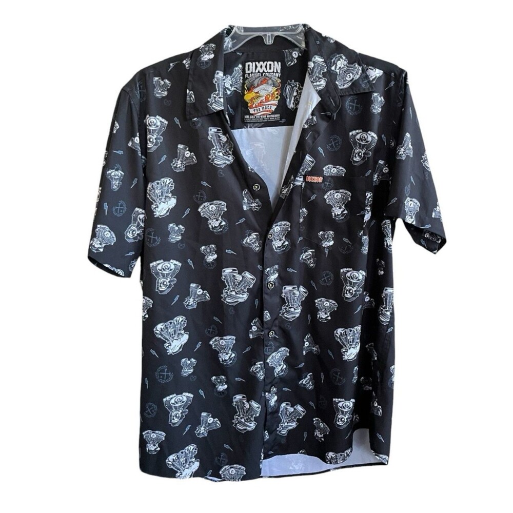 The Dixxon Flannel Co  Mens Moco Motorcycle Engjne Print Black Size Large